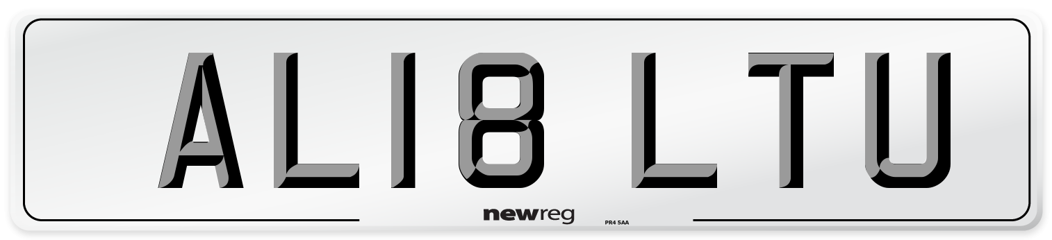 AL18 LTU Number Plate from New Reg